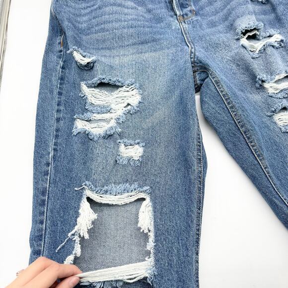 Vanilla Star Size 17 34 Waist 90s Jeans Boyfriend Button Fly Straight Distressed - Picture 9 of 14